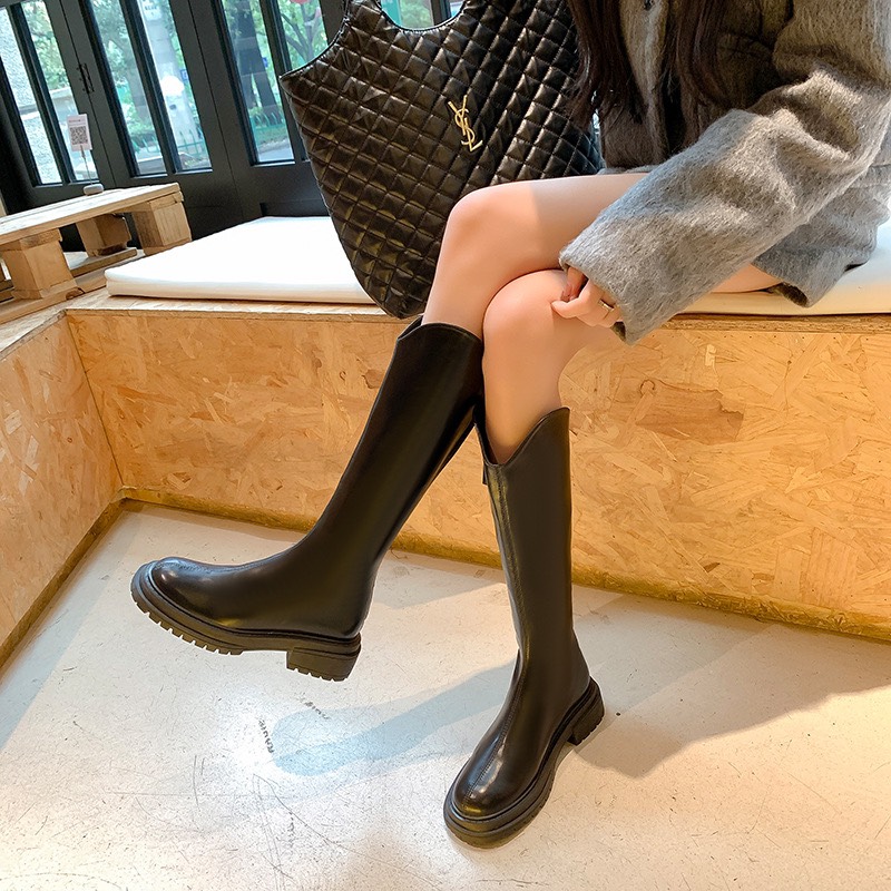 Bốt đùi nữ cổ V chất da mềm mịn êm ái siêu hót trend