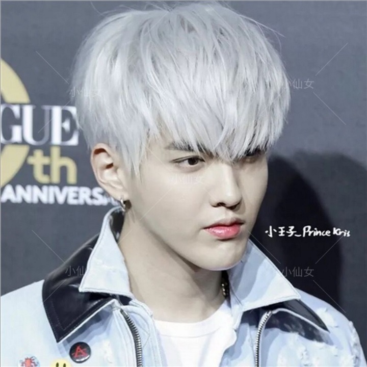 Tóc giả nam nguyên đầu,tóc giả nam cao cấp làm bằng tơ mềm mượt như tóc thật (màu quài) + tặng kèm lưới