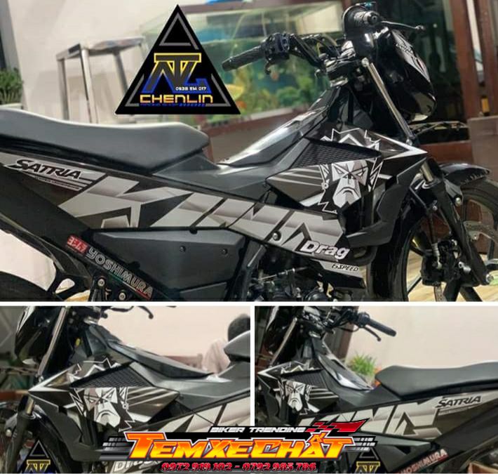 [KÈM QUÀ TẶNG] Tem rời xe Satria - Raider King Drag cao cấp