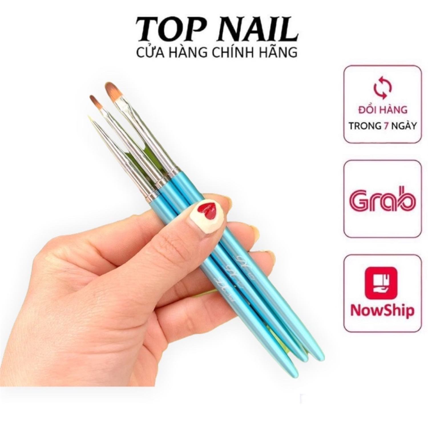 Bộ cọ xanh 3 cây DINGXI(cọ nét,cọ đắp ɡel,cọ hoa cúc)