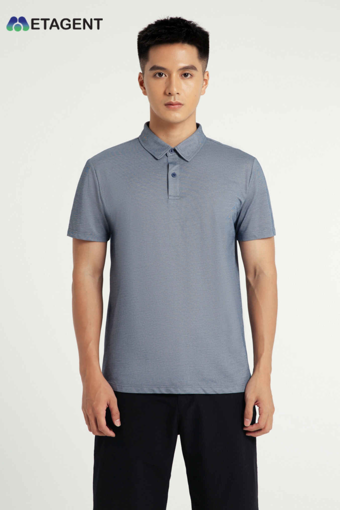 Áo Polo dáng regular fit thun trơn METAGENT MS 57E3413
