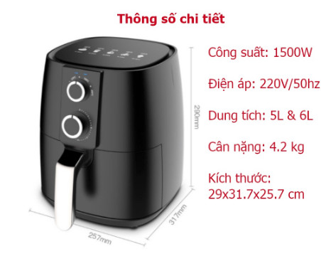Nồi chiên không dầu Camel 6L