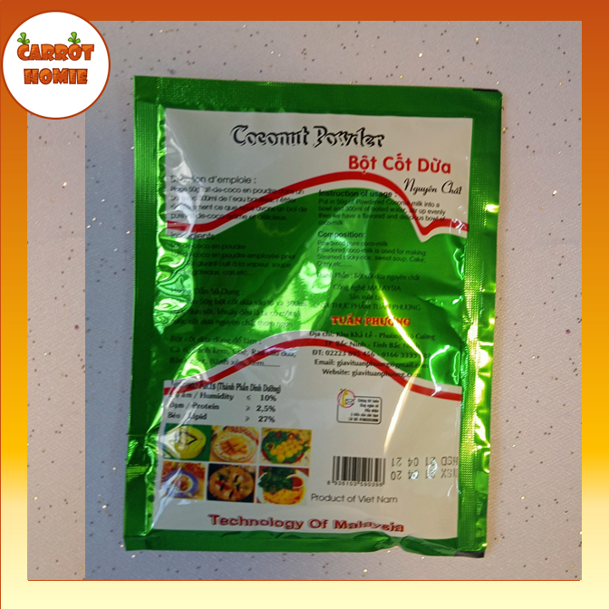 Bột Cốt Dừa/Coconut Powder Gói 50g