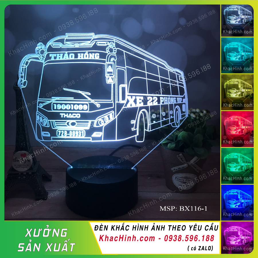 Đèn mô hình xe Thaco Mobihome xe giường nằm VIP đèn trang trí táp lô xe ô  tô táp lô xe khách xe tải khắc hình theo yêu cầu khachinhcom   Lazadavn