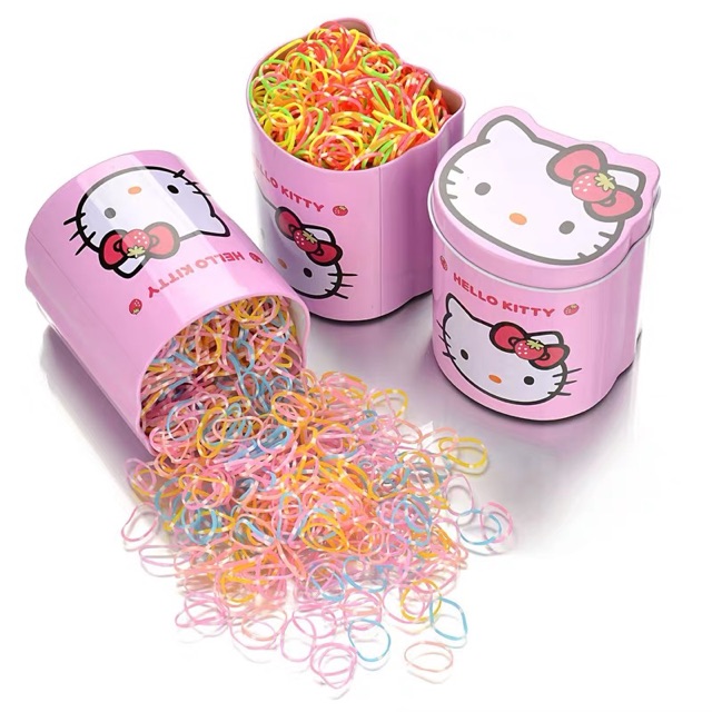 Hộp 2000 chiếc dây chun buộc tóc Hello Kitty dễ thương cho bé