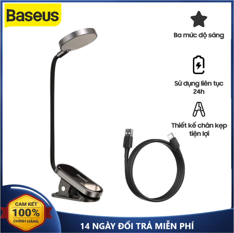 Đèn Kẹp Bàn Baseus Đèn Kẹp Bàn Bảo Vệ Mắt Sạc Pin 3 Mức Độ Sáng Tiện Dụng