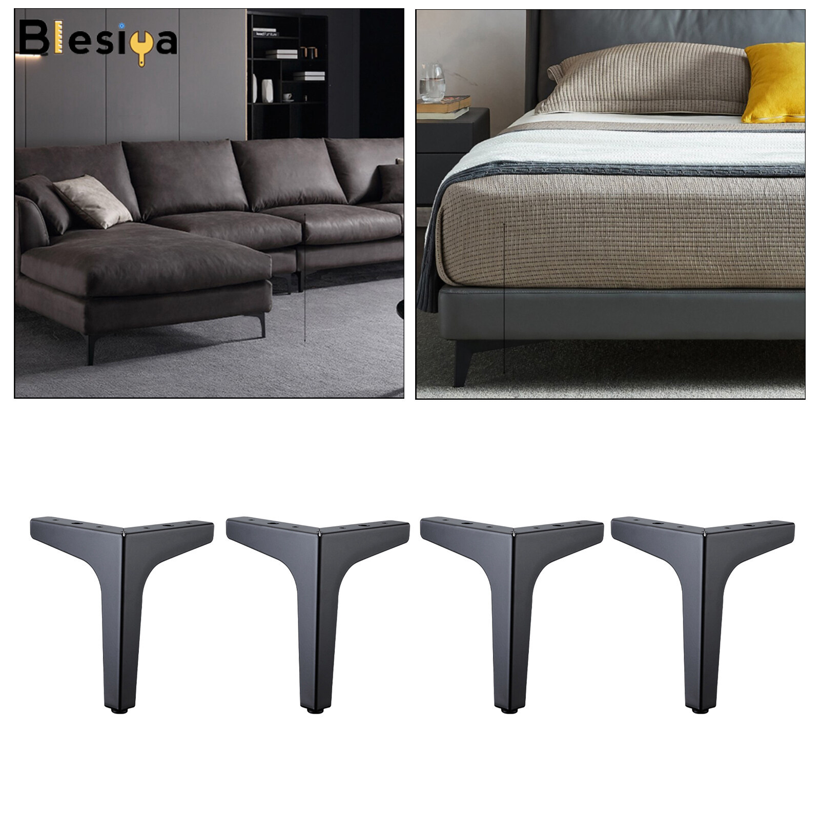 Blesiya 4 x Iron Metal Furniture Legs Sofa feet Chair Cabinet Table