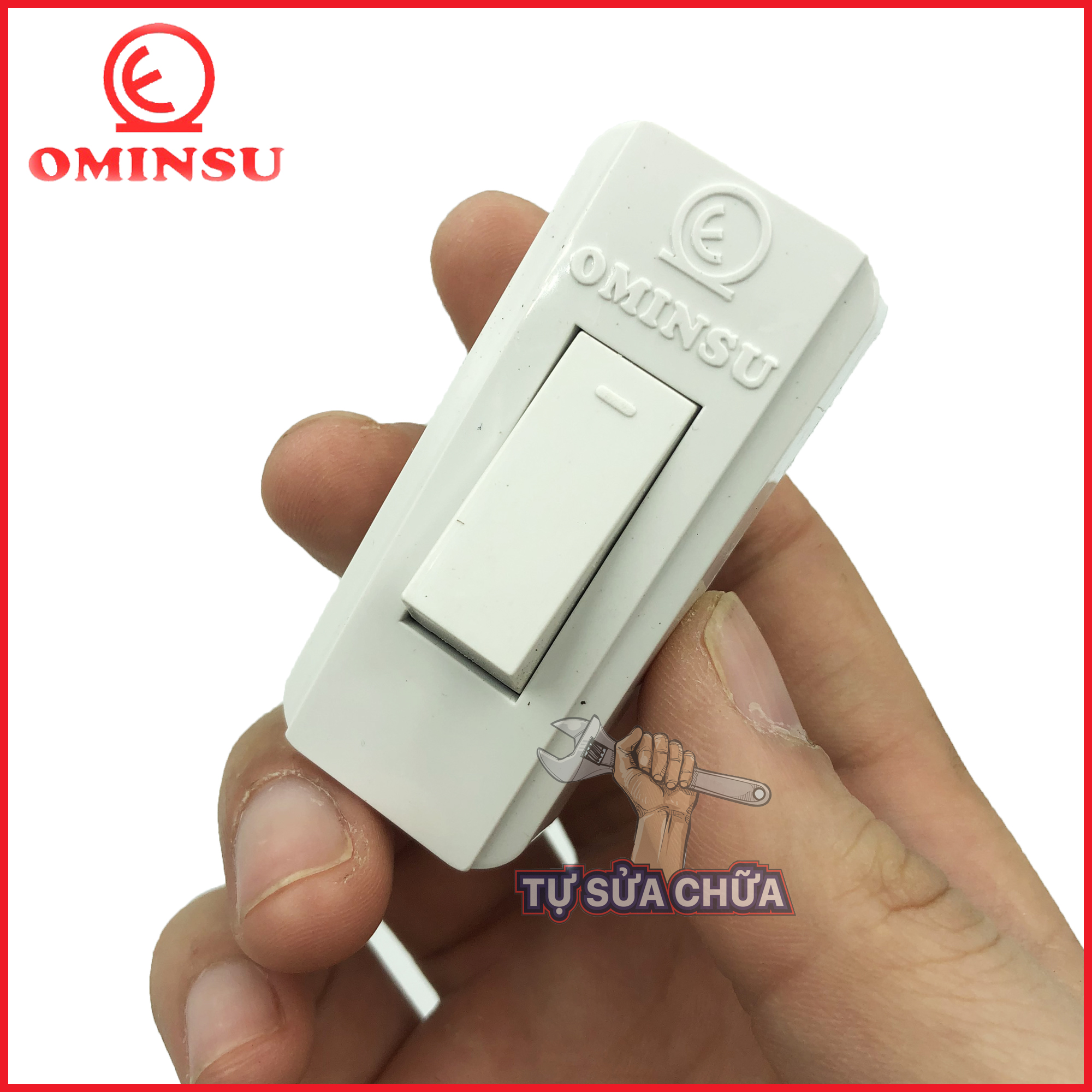 Công tắc quả nhót Ominsu QN1T loại cực đúc 5A-250V dễ đấu, lỗ đồng dẫn điện tốt, vỏ nhựa chống vỡ