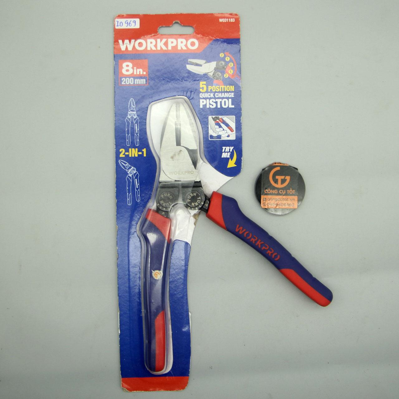 Kềm kẹp cắt cán xoay 200mm Workpro W031183