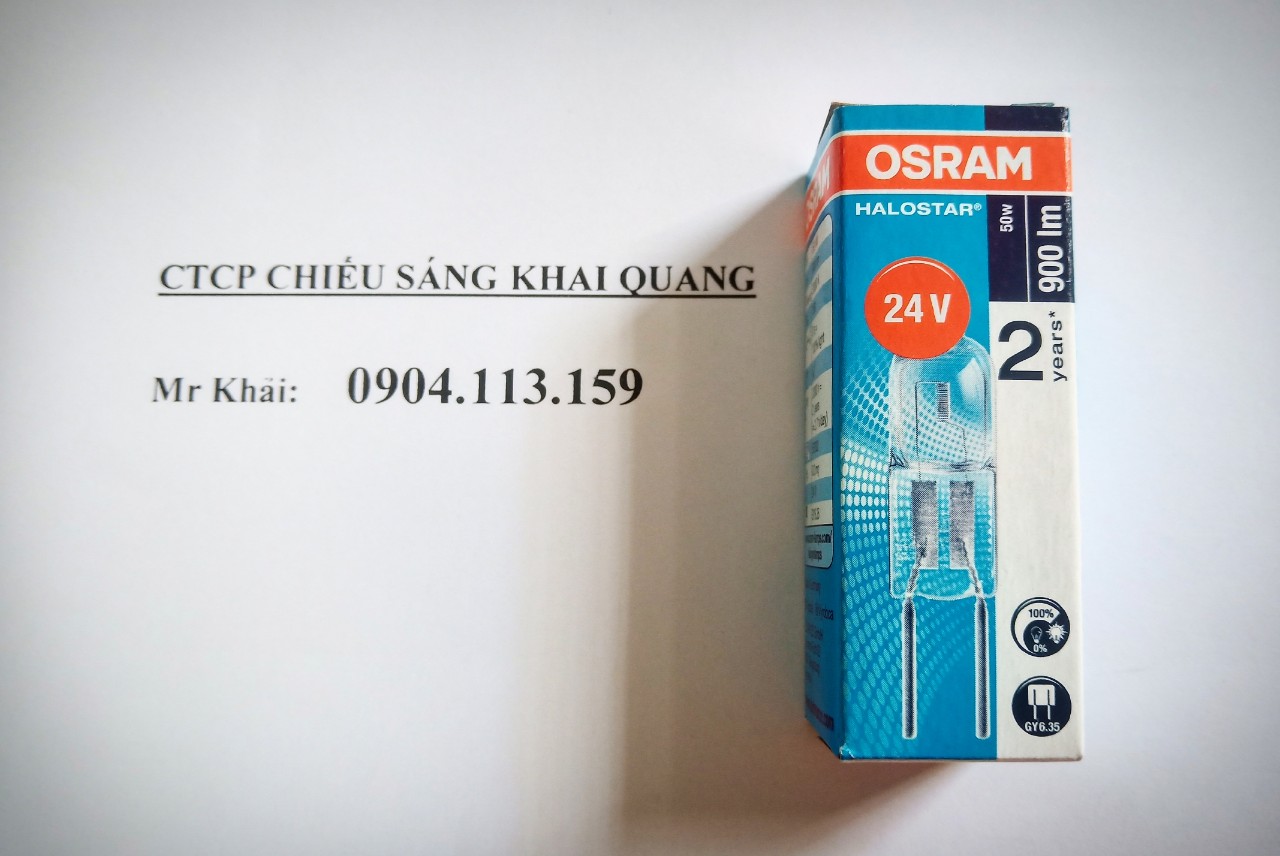 Bóng halogen 24v 50w gy6.35 osram germany