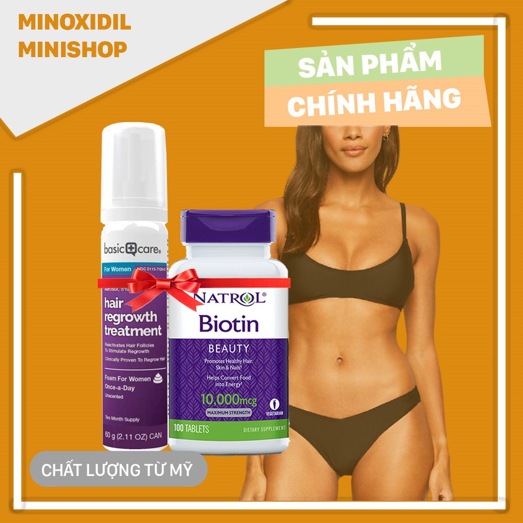 Minoxidil Basic Care for Women BỌT - Biotin mọc tóc, mọc lông vùng kín