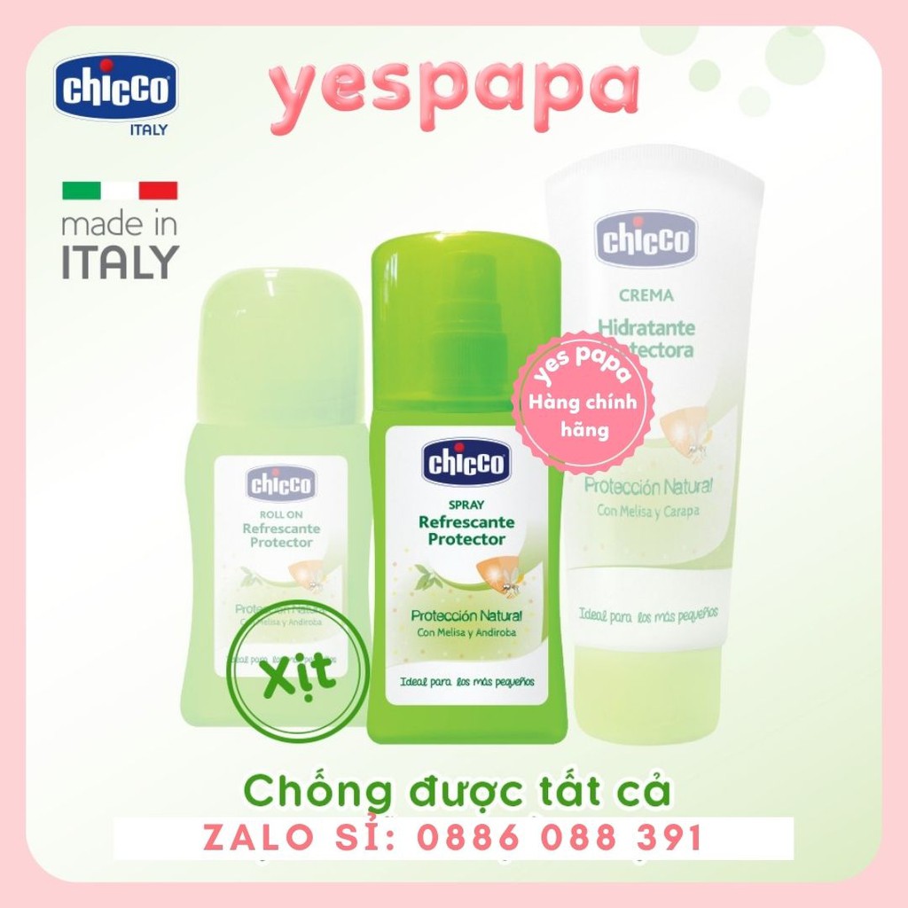 [HÀNG CHÍNH HÃNG] Xịt/kem/lăn chống muỗi và côn trùng đốt Chicco