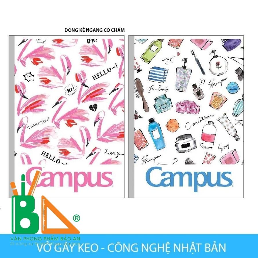 Sổ A4 Campus Classy 200 trang - dòng kẻ ngang có chấm ( combo 2 quyển )