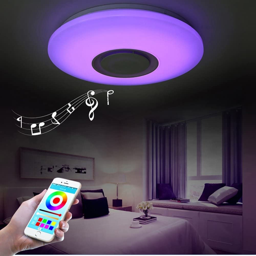 Đèn Led âm trần cho phòng ngủ kiêm loa Bluetooth nghe nhạc cao cấp - Đèn led kiêm loa không dây công suất 36w/72w ốp trần thông minh