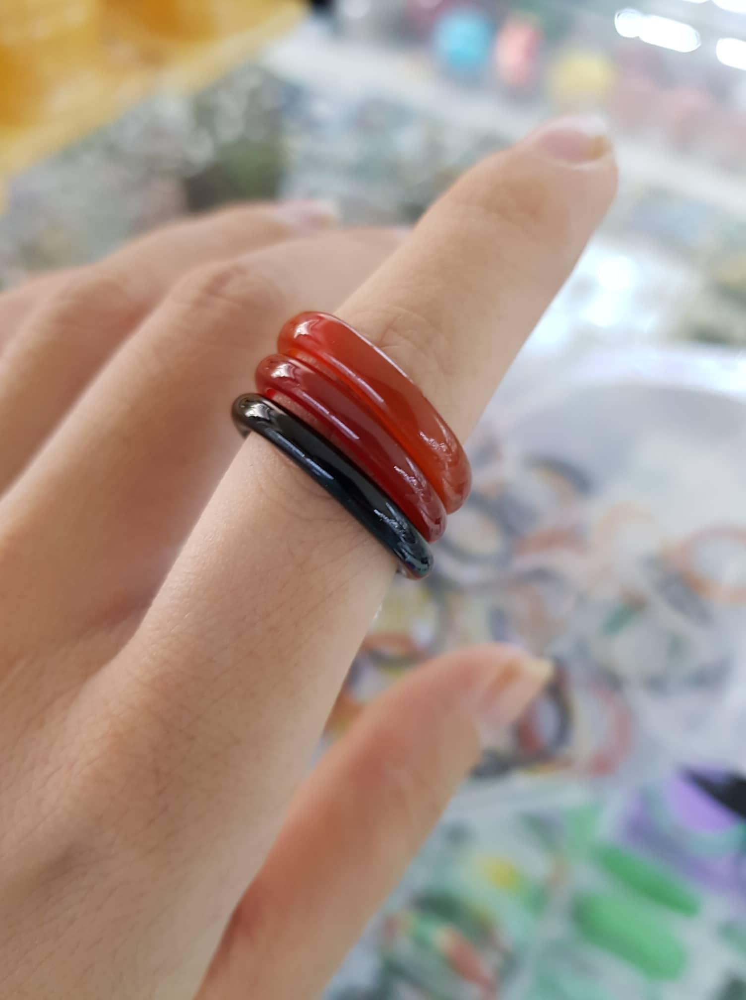 Nhẫn Đá Mã Não Bản Nhỏ