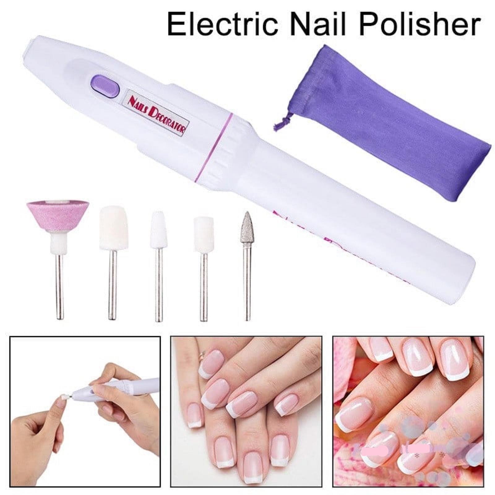 Máy mài móng mini kèm 5 đầu mài, nhỏ gọn, tiện lợi