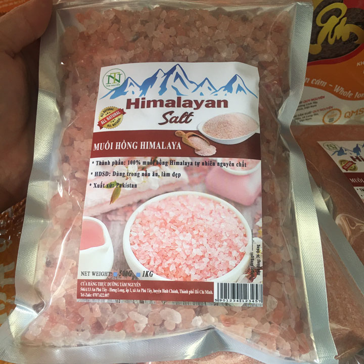 Muối Ăn Himalaya nhập khẩu Pakistan- Túi 1kg hạt to 3-7mm