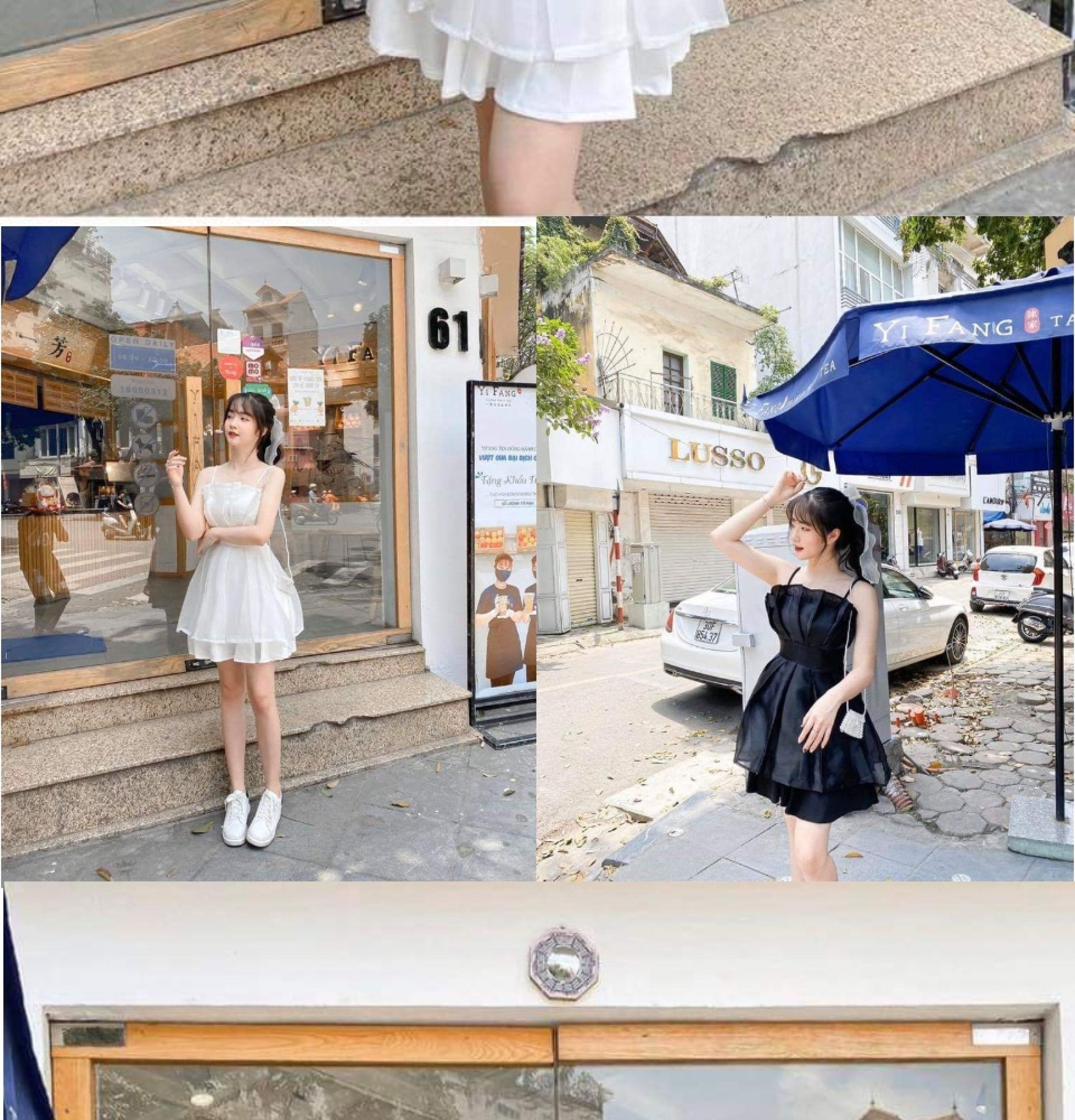 Đầm voan kiếng hàng thiết kế hai màu siêu xinh vn567 s
