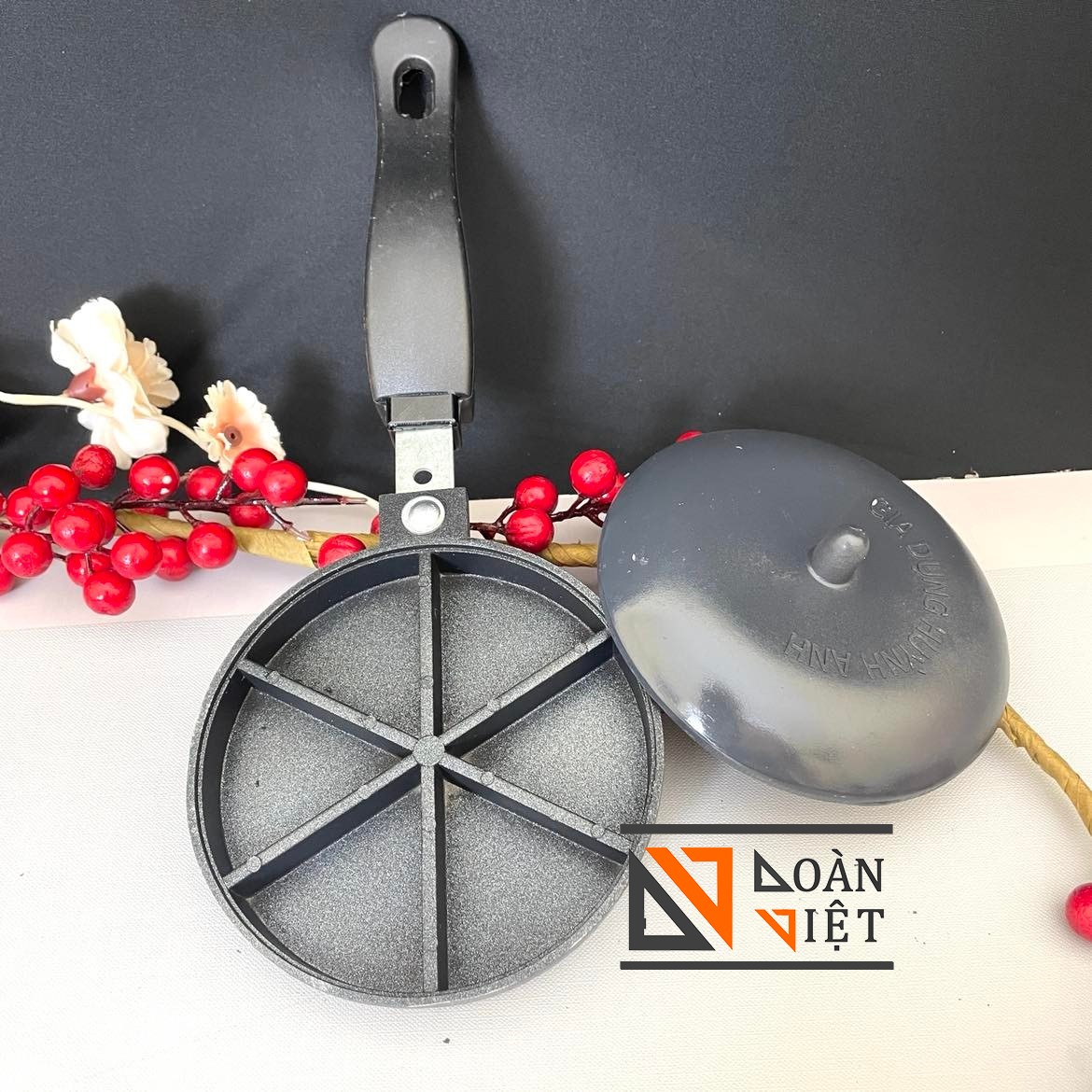 Khuôn Làm Bánh Trứng Cút, Trái Sáng - Khuôn Gang. có Khuôn chống dính. Dụng cụ làm bánh nướng