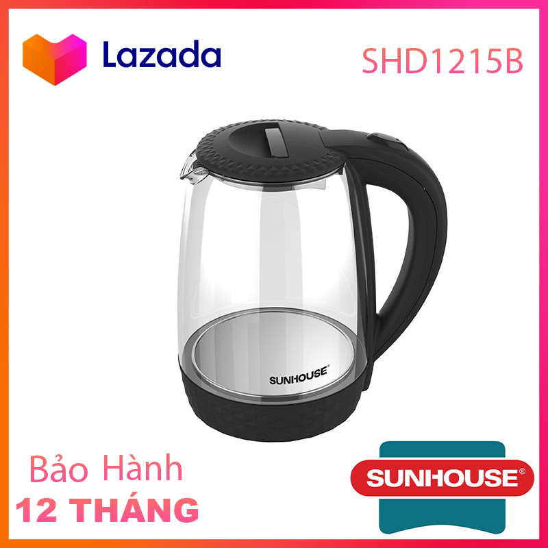 [Sunhouse Chính Hãng] Ấm Siêu Tốc Thủy Tinh 1.8 Lít Sunhouse SHD1215B