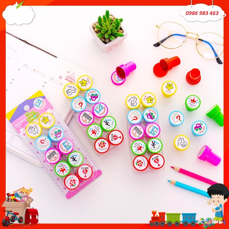 Bộ 10 Con Dấu Nhựa Lời Khen