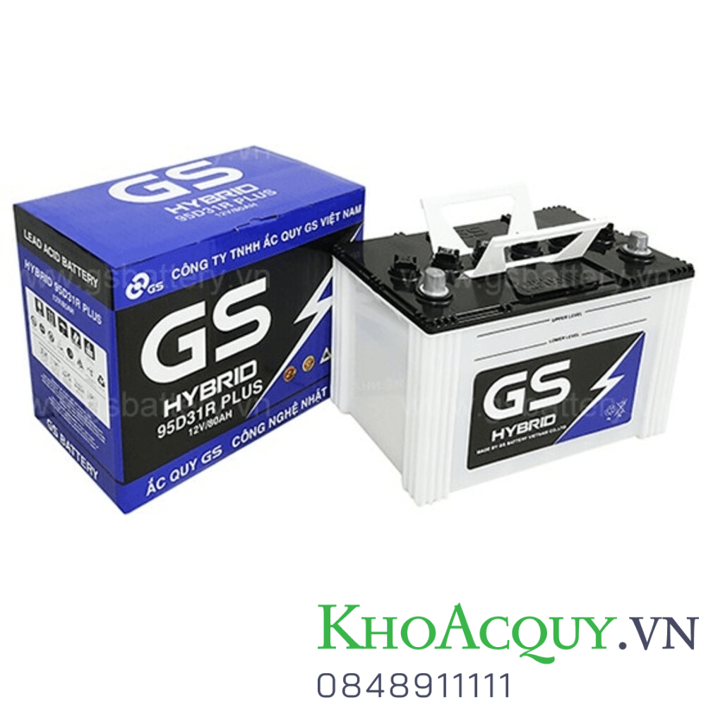 Ắc quy GS Hybrid 95D31R 12V 80AH