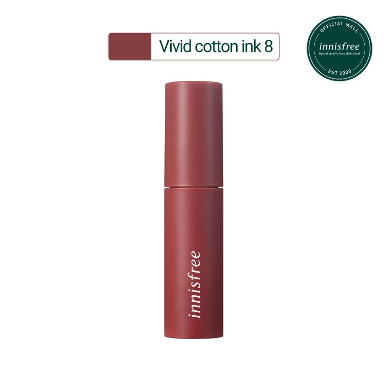 Son môi lâu trôi dạng kem mềm mượt Innisfree Vivid Cotton Ink #8 Dried Tulip Nude 4g