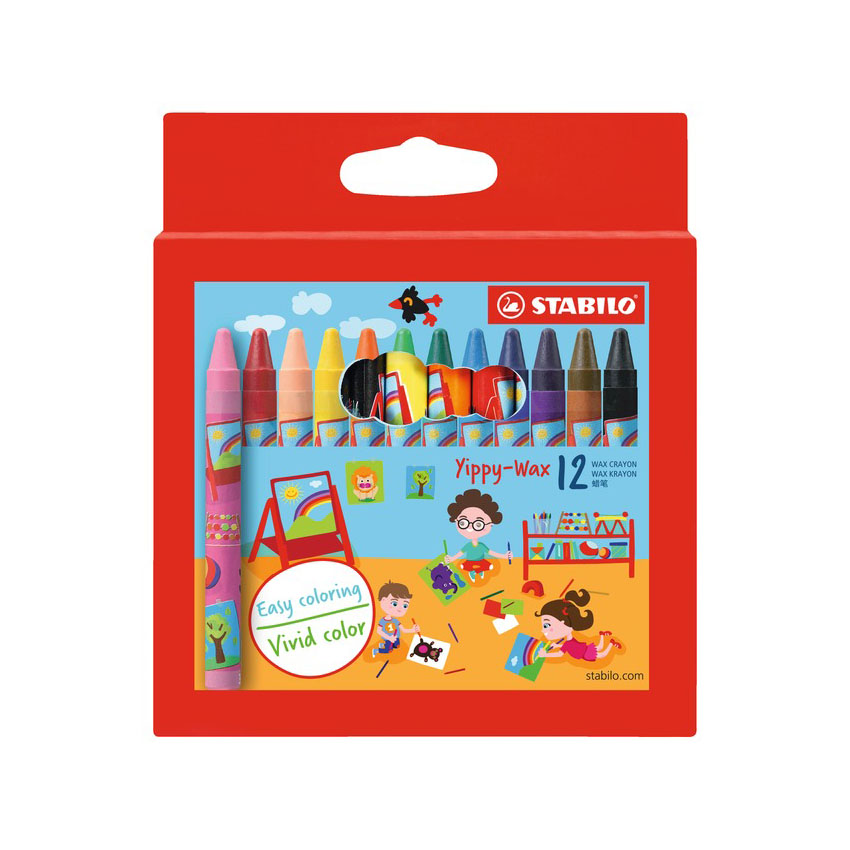 Bút sáp màu stabilo yippy-wax hộp 12 màu
