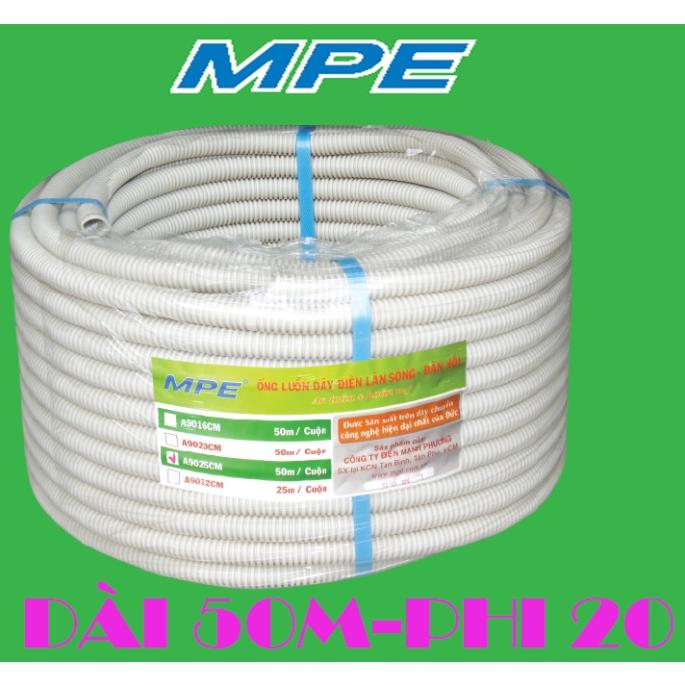 Ống ruột gà mpe luồn dây điện -phi 20 cuộn 50m