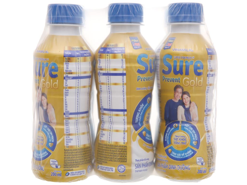 01 thùng sữa nước Sure Prevent gold Vinamilk (sữa bột pha sẵn) 200ml