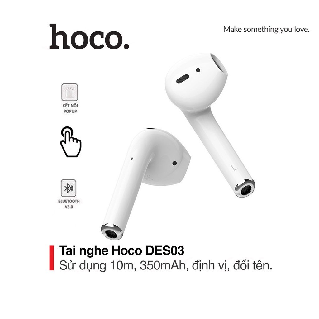 Tai nghe bluetooth v5.0 hoco des03 pro định vị , đổi tên thời gian chờ 200 giờ