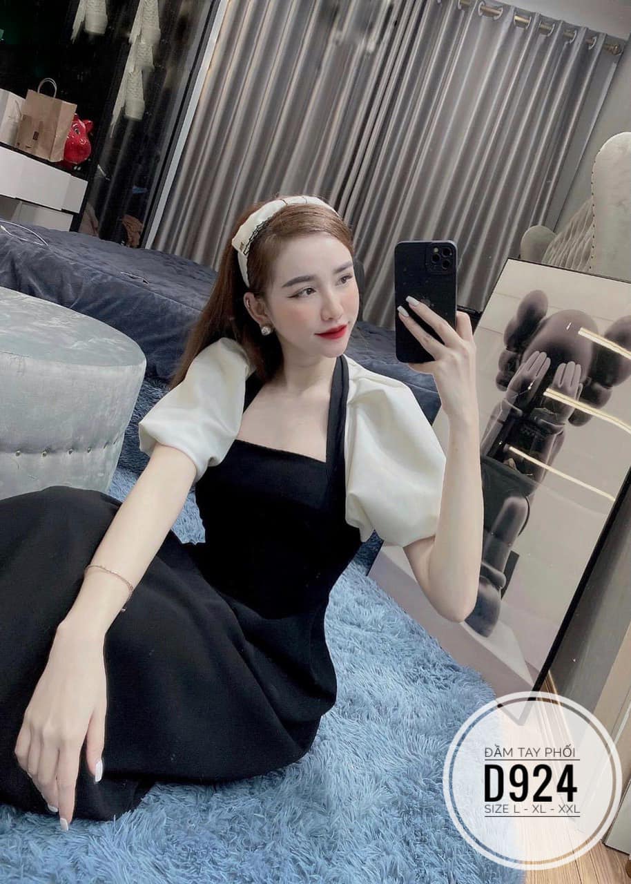 Bigsize Đầm tay phối D924