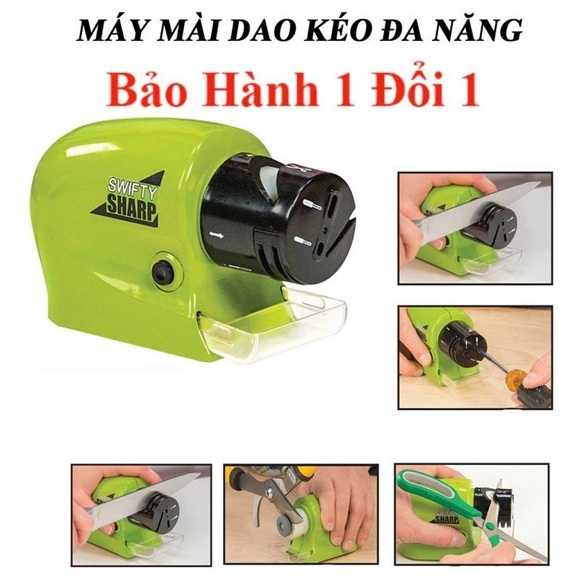 BÁO GIÁ Bộ Dao Làm Bếp Điện Máy Xanh | Shopee Lazada Sendo Tiki mới nhất 4 Máy mài dao kéo đa năng SWIFTY SHARP -máy mài dao xanh lá , mài tốt mọi loại dụng cụ nhà bếp- mài dao điện chạy bằng pin tiện lợi,