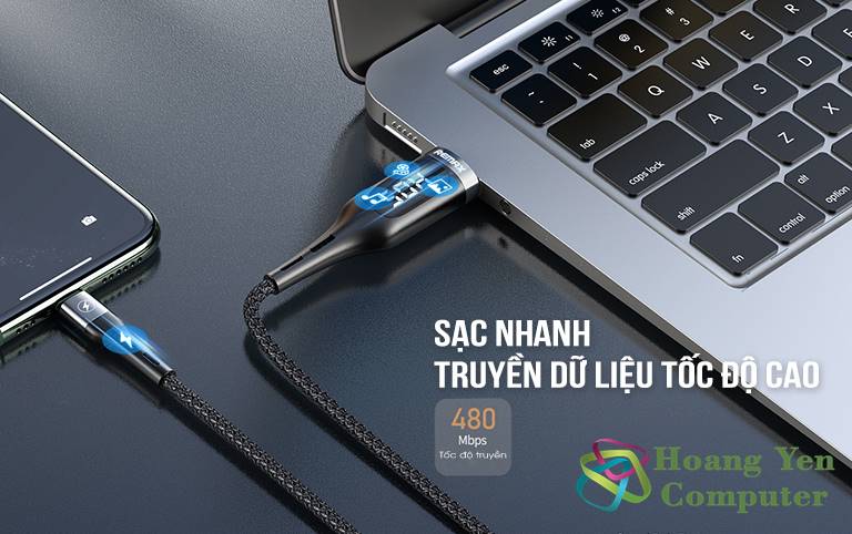 Cáp Sạc TYPE C Thông Minh Remax RC-096a Cho Android ( Hiển thị dòng sạc, Cài Giừ Tự Ngắt) - BH 6 Tháng 1 đổi 1