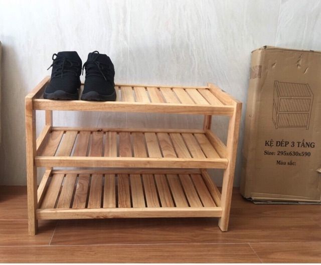 Kệ dép gỗ 60cm - 3 tầng