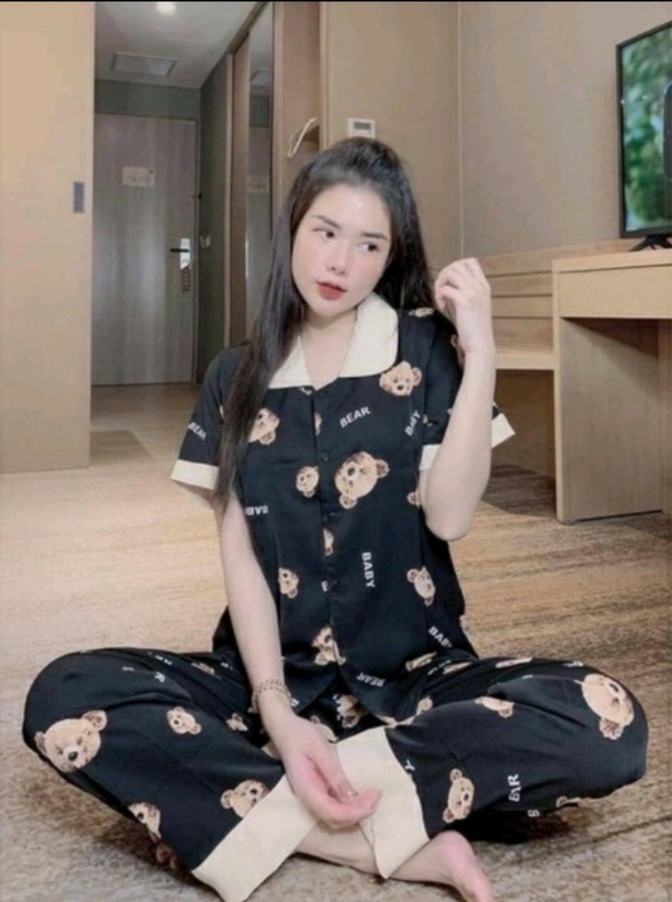 Bộ lụa Pijama lụa loại 1 chất mềm mịn, mát + Ảnh thật ,Bộ Lụa Mango Tay Ngắn