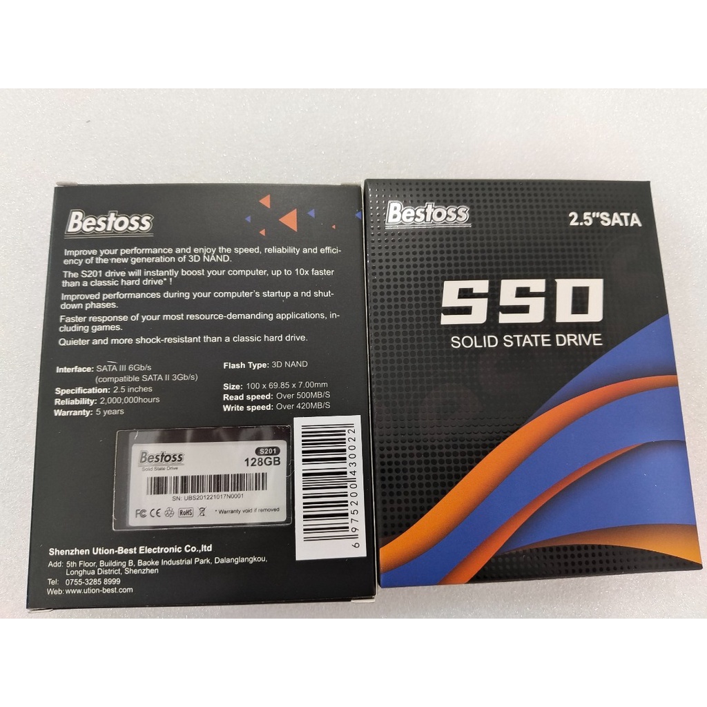 SSD Bestoss 128gb bảo hành 5 Năm 1 đổi 1 có speedtest 500mb s