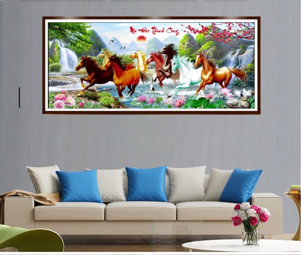 Tranh thêu mã đáo thành công 150x70cm