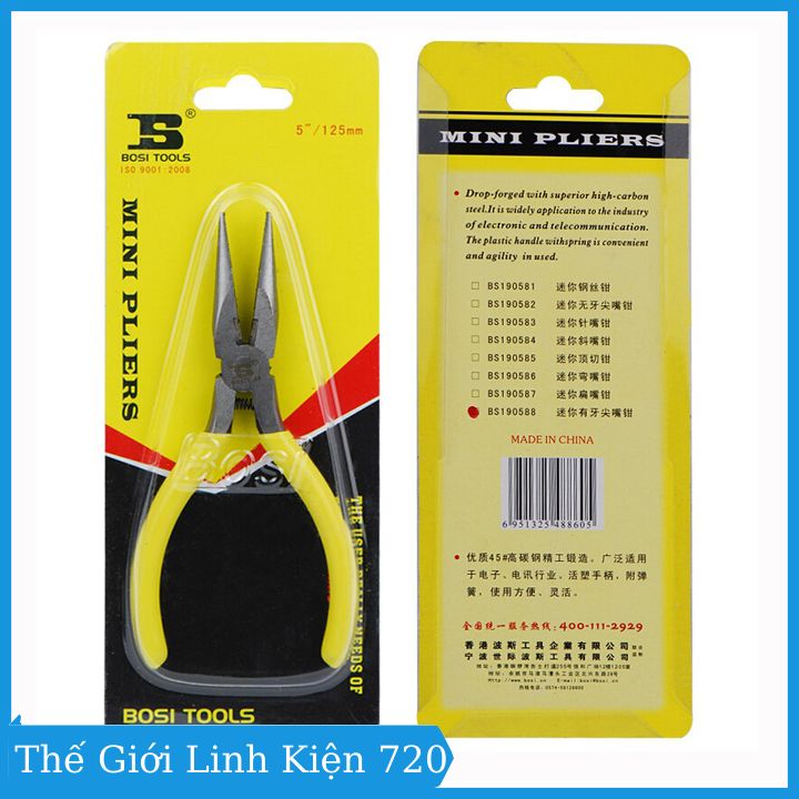 Kìm Mỏ Nhọn Bosi Tool 5"/ 125mm BS190588