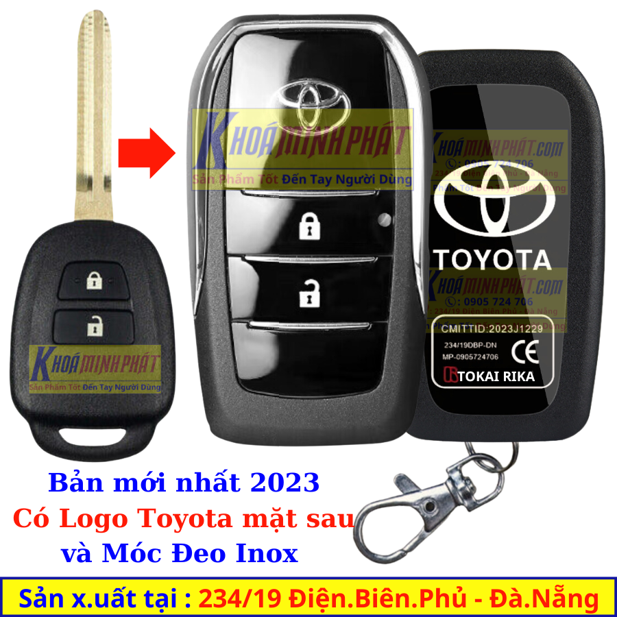 Vỏ Chìa Khoá Độ Gập Xe Toyota Vios 2015–2023 V703