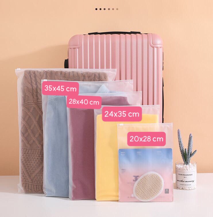 COMBO 10 TÚI ZIP ĐỰNG ĐỒ DU LỊCH LỤA MỜ - NHIỀU SIZE