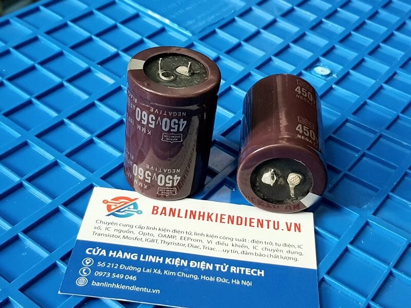 Tụ Hóa 450V 560uF Kích Thước 35x50mm (tháo máy)