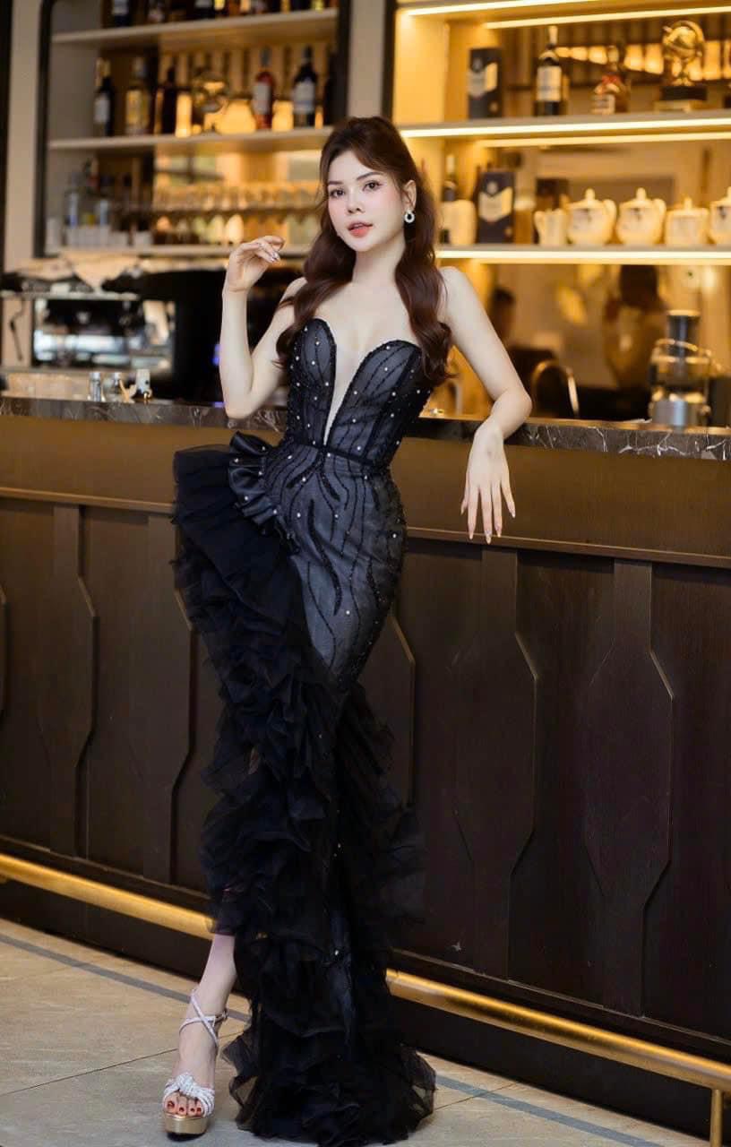 Đầm dự tiệc tripble t dress trễ vai kết đá gương sang trọng - size s/m/l - ms488v