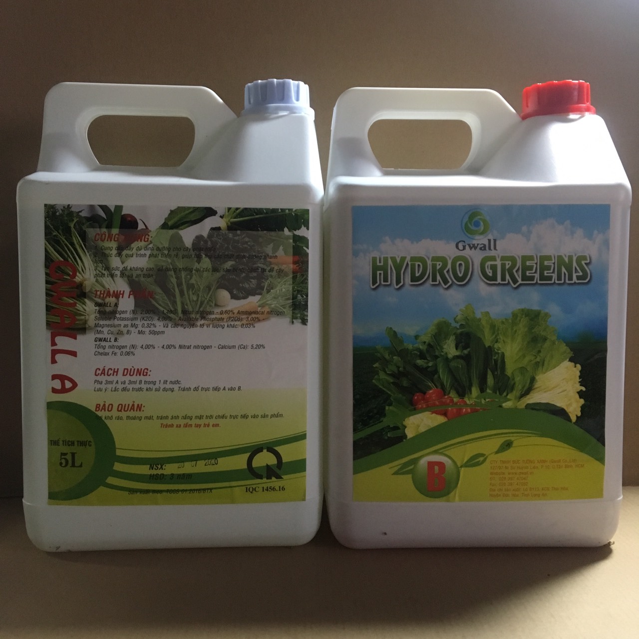 Dinh dưỡng chuyên dùng cho trồng rau thủy canh –hydro green chuyên dùng cho trồng rau ăn lá - bộ can 5 lít