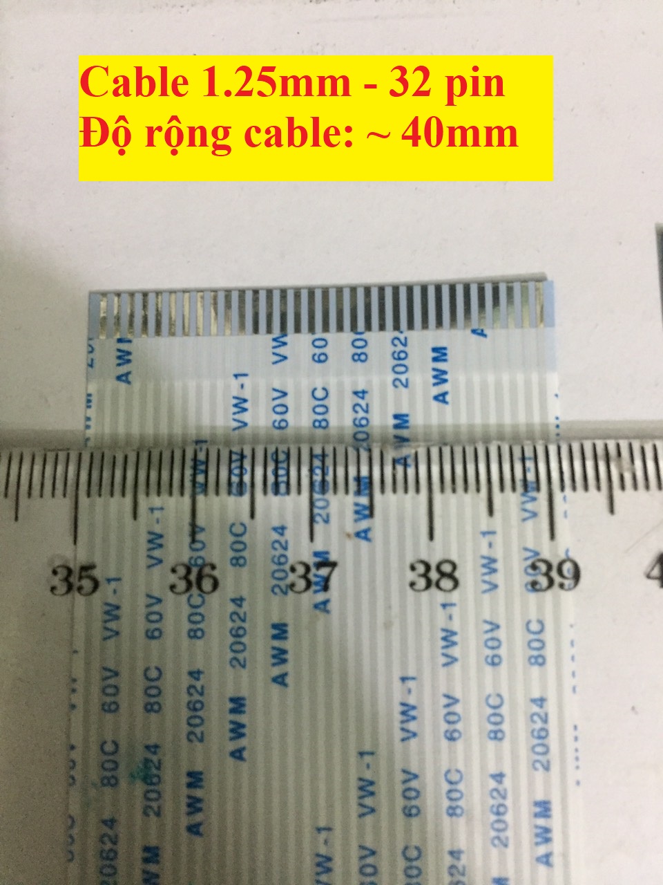 Cable FFC THUẬN (Type A) 1.25mm Dài 20-25cm