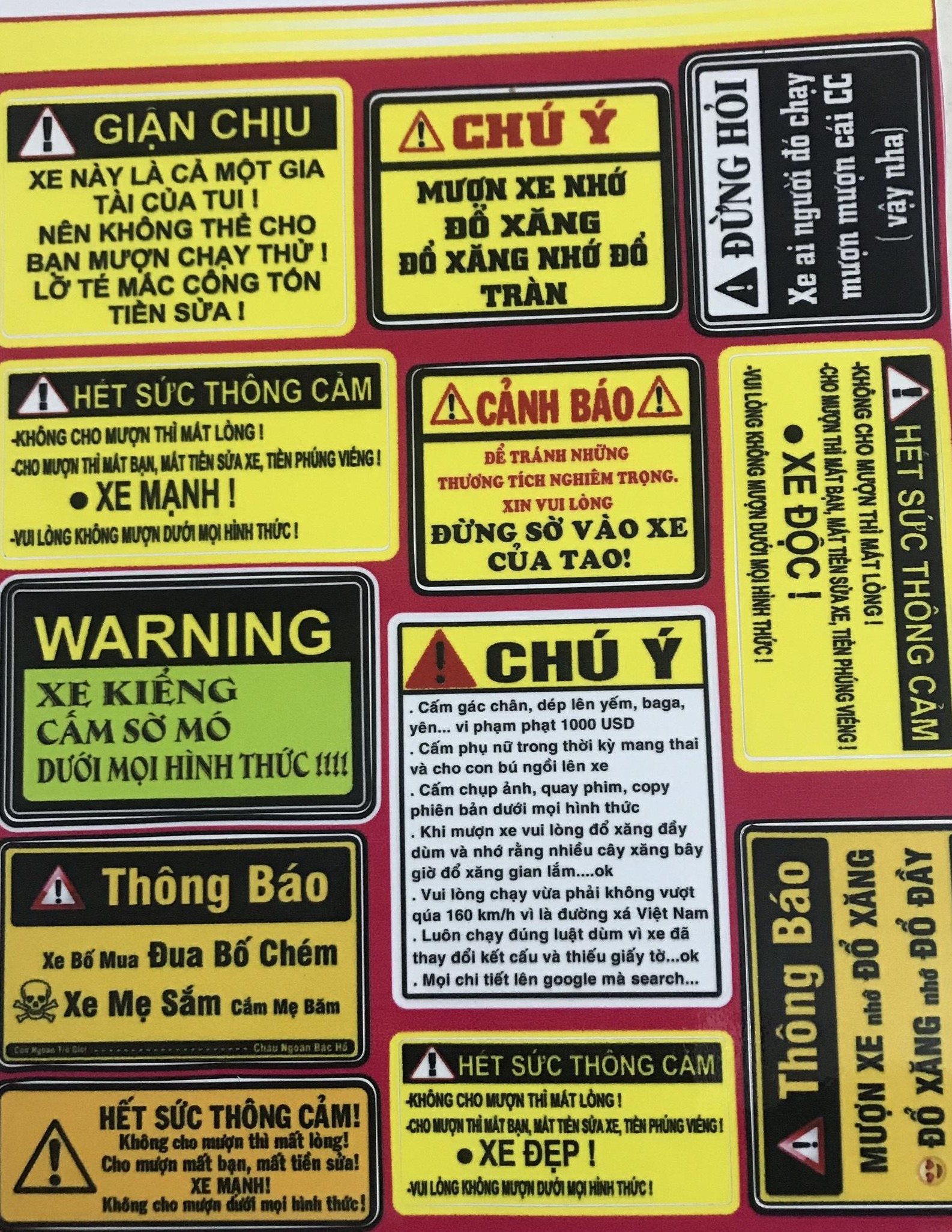 Bảng Tem Cảnh Báo Giá Rẻ - Tem 3 Lớp - Không Bay Màu - Ver 4