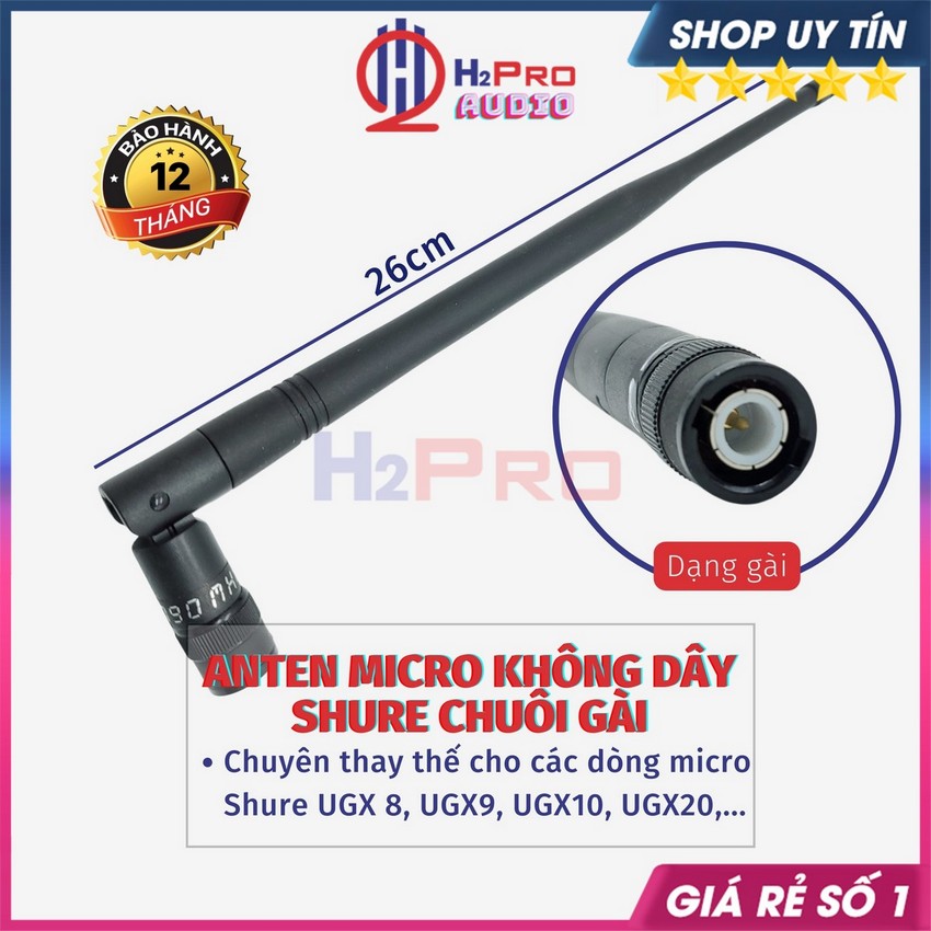 Anten Micro Không Dây Shure Chuôi Gài Dài 26Cm, Ăng Ten Mic Không Dây Sóng Khỏe, Chuyên Thay Cho Shure Ugx-H2Pro Audio
