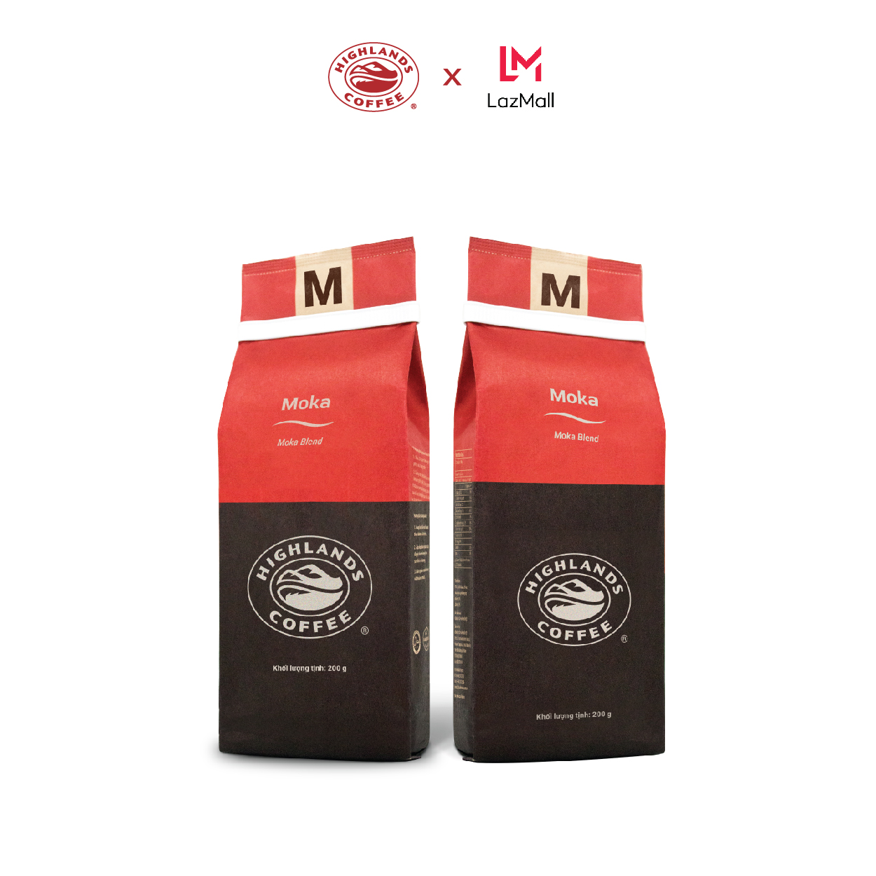 [Free 01 Highlands Stainless Steel Filter] Combo of 3 Moka Highlands Coffee Roasted and Ground Coffee 200g (Gift Included, Shown in the Cart, Please Check Carefully)