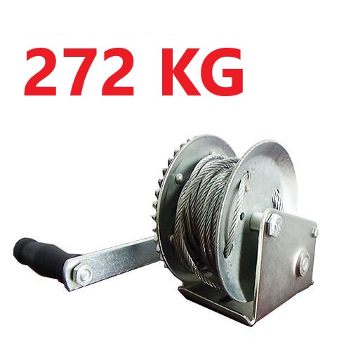 Tời quay tay 600 LBS hàng mới giá tốt chịu tải 272kg hàng đẹp L1 ( 8m cáp,  khóa cáp và 1 móc cẩu)