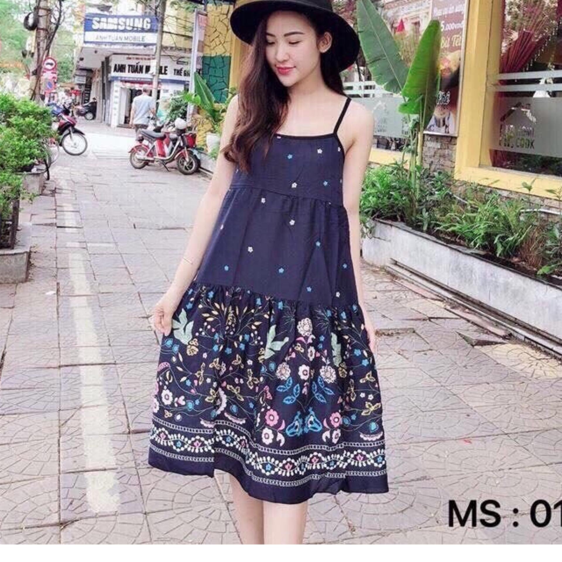 Váy lanh bầu 2 dây , đẹp , rẻ